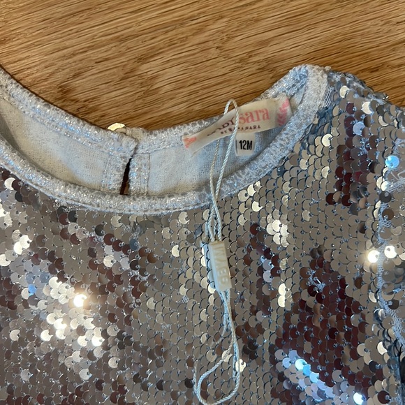 Brand new baby Sara size 12 silver sequins dress - Picture 2 of 3